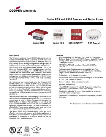 RSS Series Specification Sheet - Wheelock Products