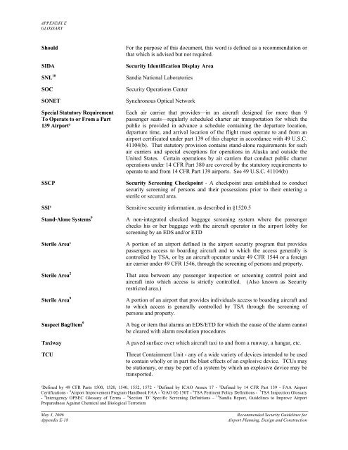 APPENDIX E GLOSSARY