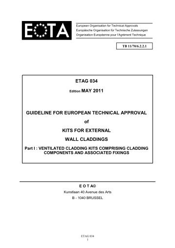 ETAG 034 GUIDELINE FOR EUROPEAN TECHNICAL APPROVAL ...