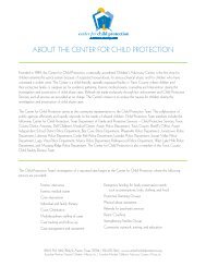 ABOUT THE CENTER FOR CHILD PROTECTION