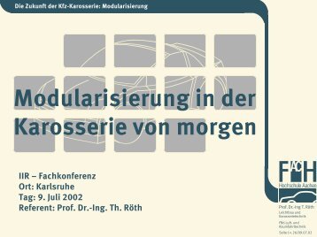 Modularisierung in der Karosserie von morgen - FH-Aachen