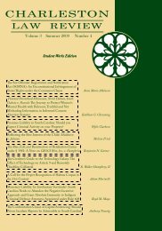 Volume 5 Spring 2011 Number 3 - Charleston Law Review