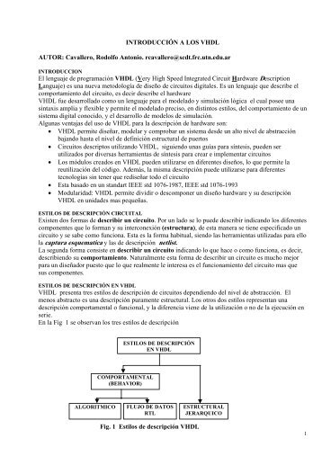 INTRODUCCIÃN A LOS VHDL AUTOR: Cavallero, Rodolfo Antonio ...