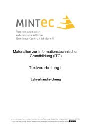 Textverarbeitung II - Lehrerhandreichung - MINT ec