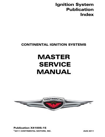 Ignition System Publication Index - Teledyne Continental Motors