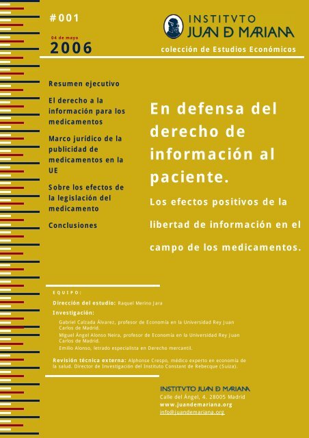 Propuesta de Informes Instituto Juan de Mariana