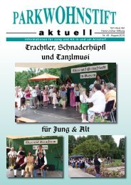 PARKWOHNSTIFT aktuell Nr. 49 - August 2010