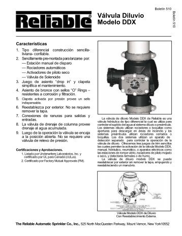 Válvula Diluvio Modelo DDX - Reliable Automatic Sprinkler Co.