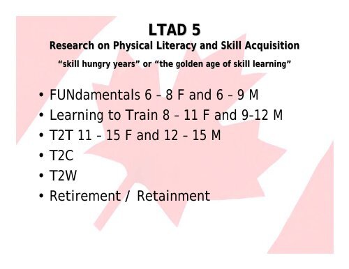 LTAD NCCP Integration - Coaching Association of Canada