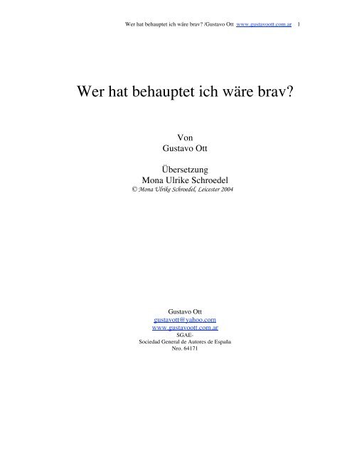 Wer hat behauptet DEU - Gustavo Ott