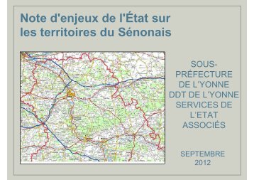 Note enjeux SeÂ´nonais - PrÃ©fecture de l'Yonne