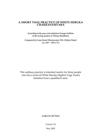 a short tsog practice of white heruka chakrasamvara - Gaden for the ...