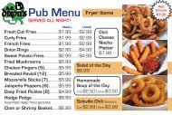 Pub Menu - Hotel Solsville
