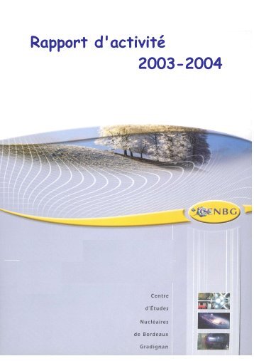 Rapport d'activitÃ© 2003-2004 - Cenbg - IN2P3