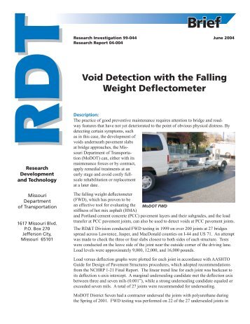 Void Detection with the Falling Weight Deflectometer