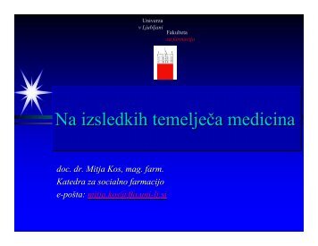 Na izsledkih temeljeÄa medicina Na izsledkih temeljeÄa medicina