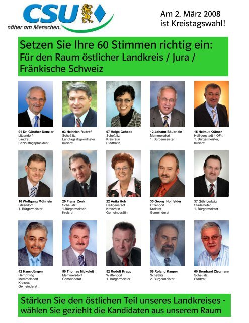 Setzen Sie Ihre 60 Stimmen richtig ein: - CSU Ortsverband ...