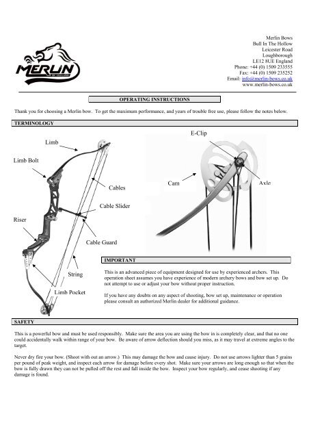 Compound Bow Owners Manual 2004-2005 - Merlin Archery