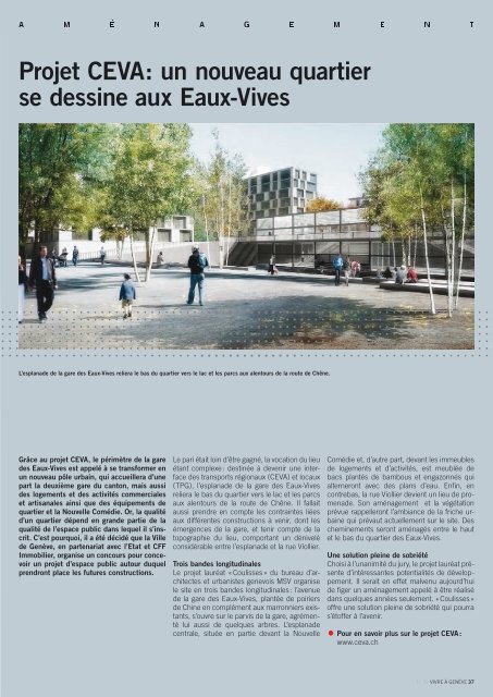 Magazine Vivre Ã  GenÃ¨ve no 39 - Ville de GenÃ¨ve