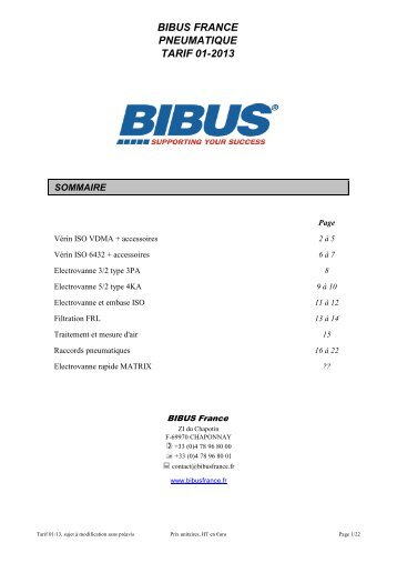 Tarif vente pneumatique stock 01_2013 - BIBUS France