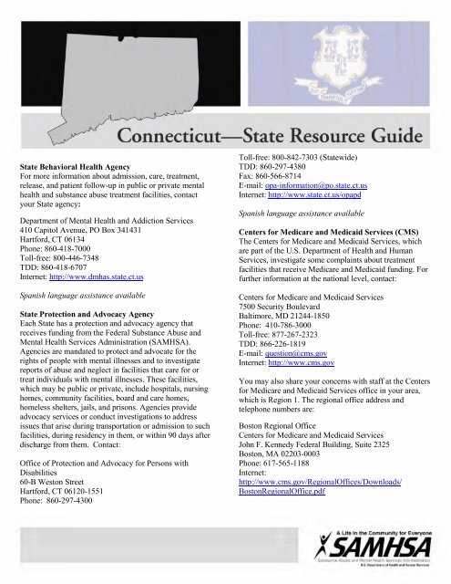 Connecticut-State Resource Guide - SAMHSA Store - Substance ...