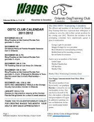 Orlando DogTraining Club ODTC CLUB CALENDAR 2011/2012