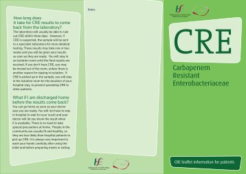 Carbapenem Resistant Enterobacteriaceae (CRE) Patient ...