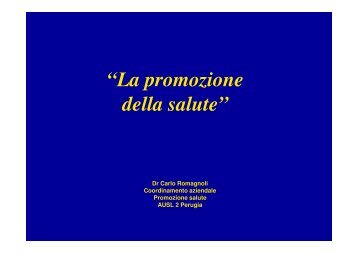 La promozione della salute