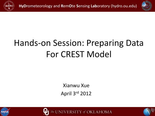 Hands-on Session: Preparing Data For CREST Model - HyDROS