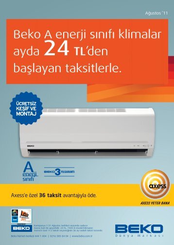 Beko A enerji sÄ±nÄ±fÄ± klimalar ayda 24 TL'den baÅlayan taksitlerle.