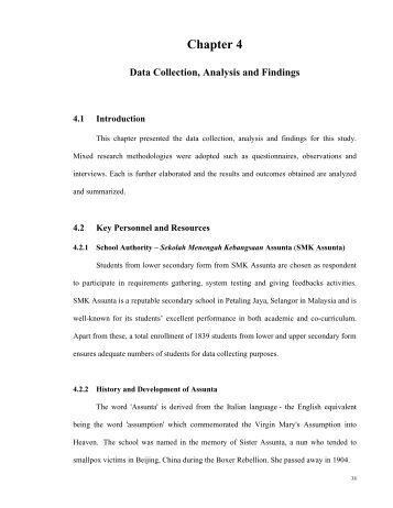 Chapter 4 Data Collection, Analysis and Findings - DSpace@UM