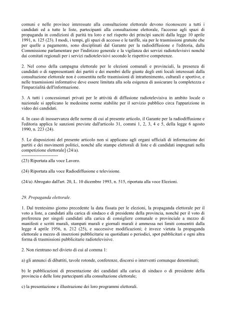 Elezioni Amministrative 12-13 GIUGNO 2004 - Vademecum