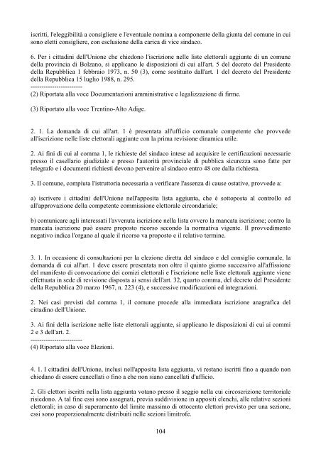 Elezioni Amministrative 12-13 GIUGNO 2004 - Vademecum