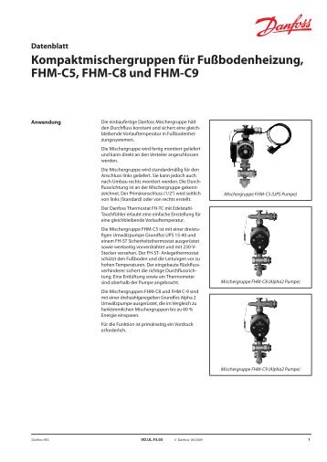 Kompaktmischergruppen für Fußbodenheizung, FHM-C5, FHM-C8 ...