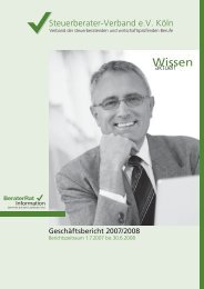 GeschÃ¤ftsbericht 2007/2008 - Steuerberaterverband eV KÃ¶ln