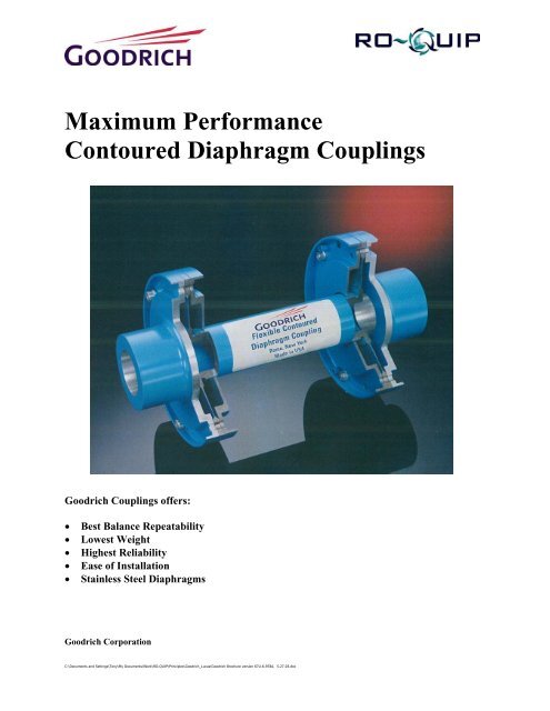 Maximum Performance Contoured Diaphragm ... - Ro-quip.com