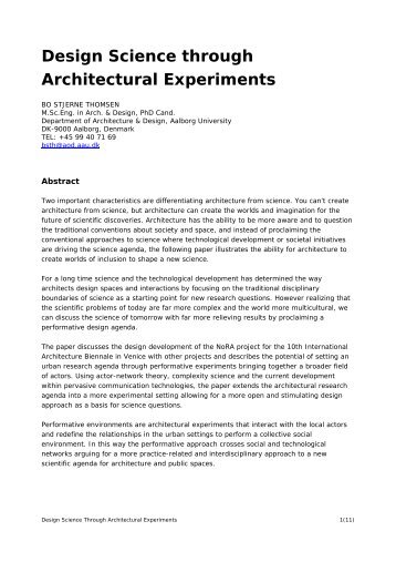 Design Science through Architectural Experiments