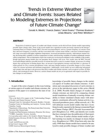 Trends in extreme weather and climate events - Aspen Global ...