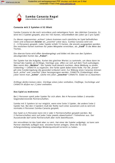 Canasta Regeln Pdf Canasta Regeln Pdf