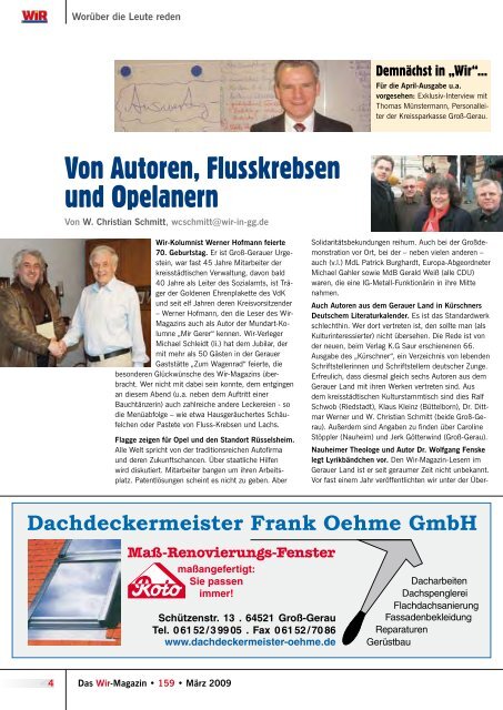 Seniorenwohn- und Pflegeheim „Am Kastell” - Das WIR-Magazin im ...