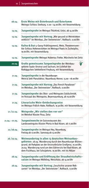 Veranstaltungs- kalender 2012 - Saale-Unstrut-Tourismus e.V.