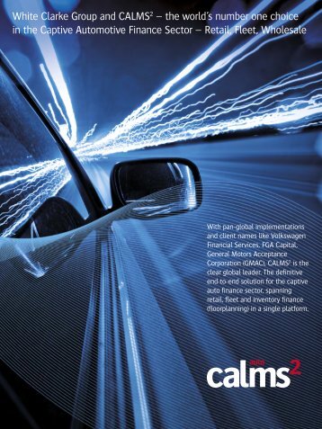 Download the CALMS 2 Automotive Captive Finance Leaflet here