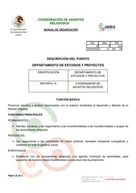 Actualizado al 30 de Junio de 2010 - H. Ayuntamiento de Centro