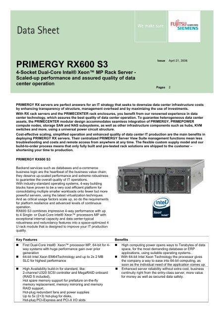 PRIMERGY RX600 S3
