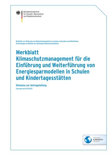 Merkblatt Klimaschutzmanagement fÃ¼r die EinfÃ¼hrung und ...