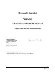 Monographie de produit TIMENTIN - GlaxoSmithKline