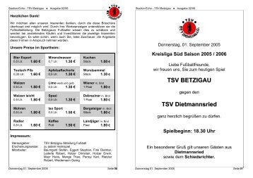 TSV BETZIGAU TSV Dietmannsried