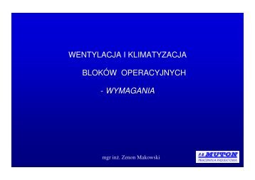 Wentylacja i klimatyzacja blokÃ³w operacyjnych - wymagania ... - WOIIB