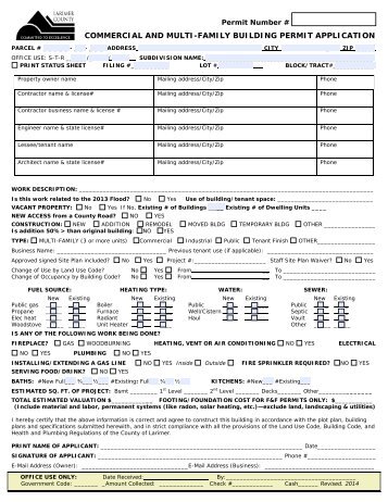 Commercial Building Permit Application Form