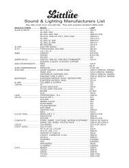 Sound & Lighting Manufacturers List - Balanced Technology